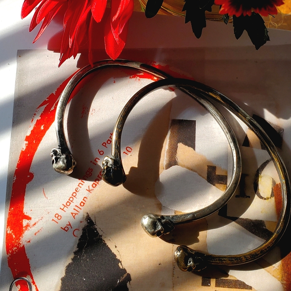 Shannon Koszyk Double Skull Cuff in Bronze and in Sterling Silver (2pc)